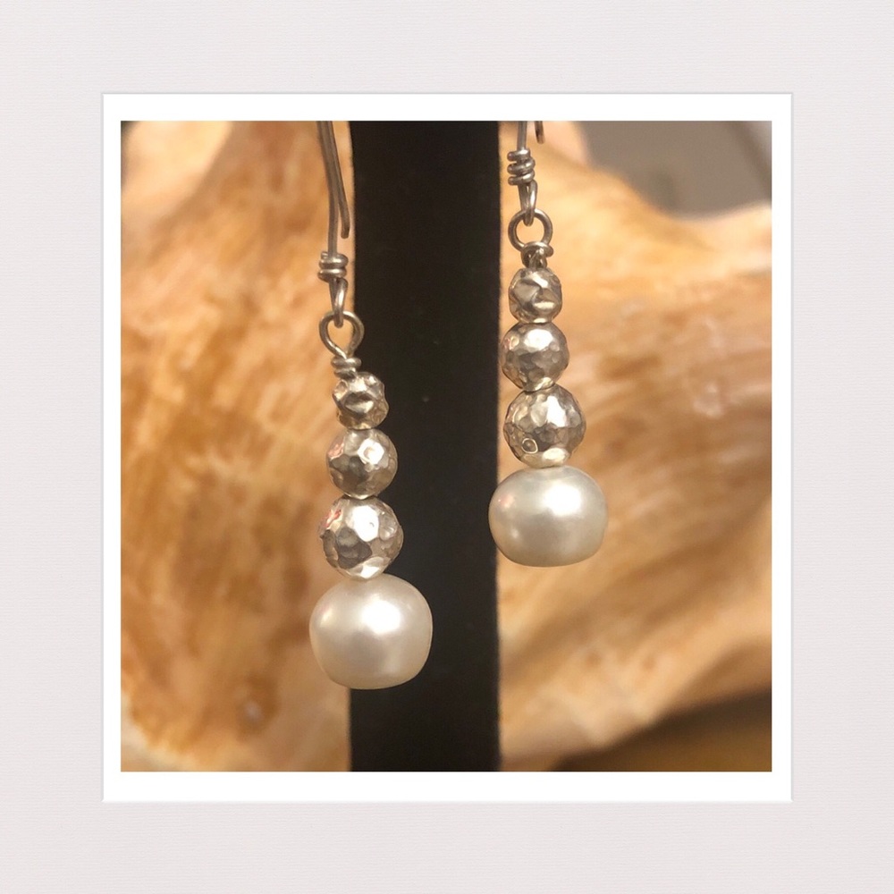 Freshwater Pearl & Sterling Silver Earrings